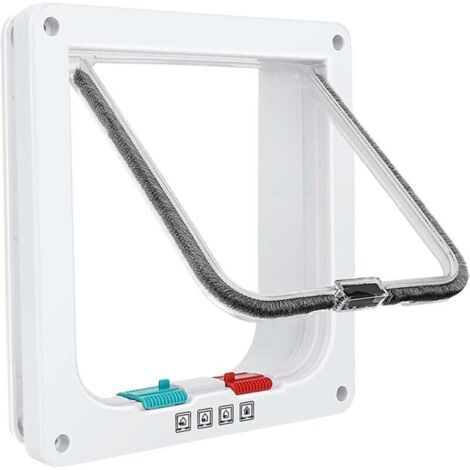 Gattaiola sottile per finestre, porte per animali domestici e porte scorrevoli, gattaiola di sicurezza con chiusura a 4 vie, gattaiola resistente alle intemperie per porte e pareti sottili (19 x 20 x (1/4)