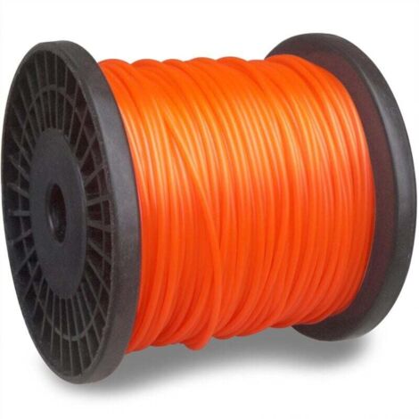 Bobina di ricambio per filo di nylon per decespugliatore da 100 m (0,095 pollici) in nylon, per erbacce, arancione, 2,4 mm (1/3)