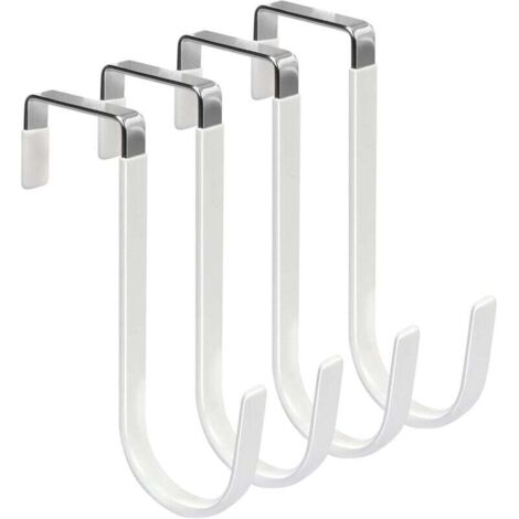 Set di 4 ganci sopra la porta con rivestimento in gomma per evitare graffi in soggiorno, bagno, camera da letto e cucina (1/4)