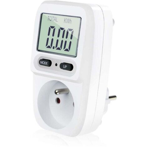 Compteur de puissance, compteur d'énergie enfichable, compteur de consommation d'énergie, contrôleur de consommation d'énergie avec écran LCD, puissance maximale 3680 W (1/4)