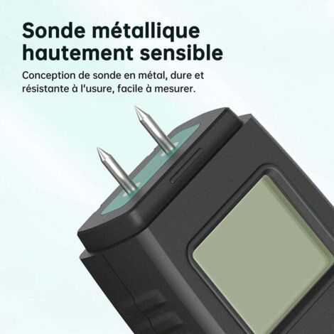 Testeur D'Humidité à Broches Pour Mur - Détecteur Avec Pile 9V Incluse, Neuf