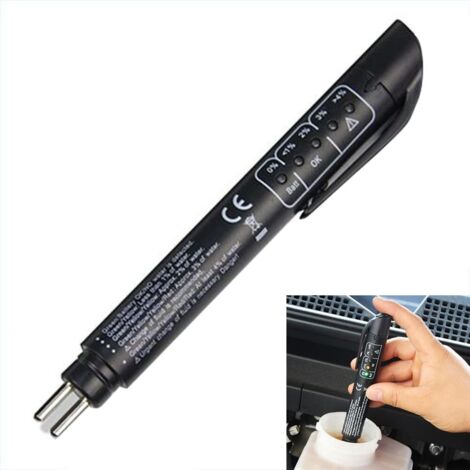 Testeur Liquide de Frein,Testeur Liquide de Frein Voiture,Stylo Testeur Liquide de Frein,Testeur de Liquide de Frein Numérique,5 LED Indicateur Outil de Test de Voiture pour DOT3,DOT4,DOT5 (1/4)