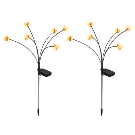 Lot de 2 lumiere Petite abeille solaire exterieur, Lampe Solaire Led Firefly Plug Light, lumière Petite abeille à énergie solaire, Lampes Solaires Extérieures, Lampes Solaires de Jardin-6 perles de LE (1/5)