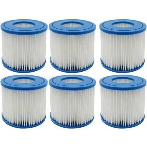 Lot de 6 filtres pour spa et piscine, type D, cartouches filtrantes de remplacement compatibles avec Summer Waves.