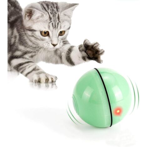 Jouets pour chat, boule de jouet avec lumières LED, rotation automatique à 360 degrés et chargement USB Jouets interactifs pour chat pour animaux de compagnie chiens chatons (vert) (1/5)