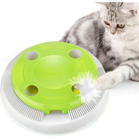 Jouet pour Chat Interactif Automatique Jouet à Plume Chat Electrique Jouet Intelligent Chat Electronique Jeux Drôle Rotatif Aléatoire Cadeau pour Chaton Chat Jouets Educatifs Formation (1/5)