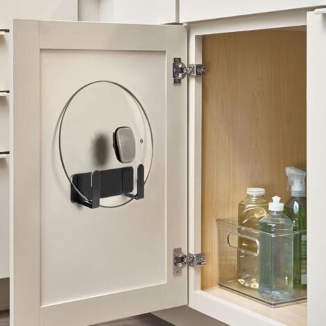 Porte-ustensiles De Cuisine Mural En Acier Noir - Organiseur Casseroles