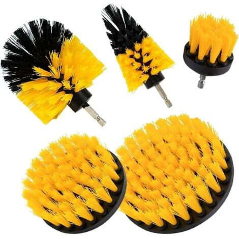 Ce kit de foret et de brosse est un accessoire de nettoyage pour diverses surfaces telles que les cuisines, les salles de bains, les grilles de barbecue et les roues de voiture, et convient à la plupa (1/4)