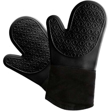 Gants enduits de silicone résistants à la chaleur (jusqu'à 500 °C) - Tapis imperméable et résistant à la chaleur, compatible avec les grils, les fours et les micro-ondes - 33 x 19 cm (1/4)