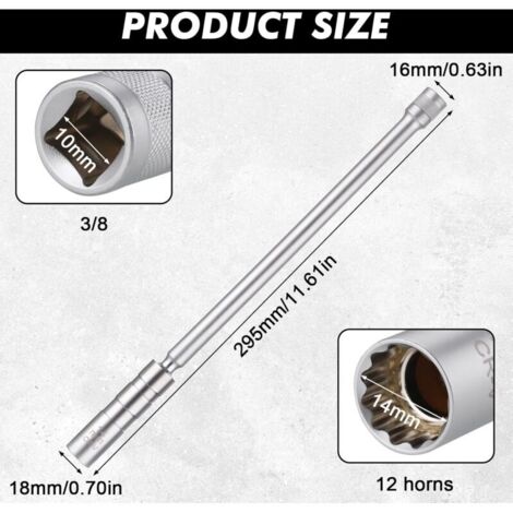 Douille Bougie 14mm 12 Pans Douille Magnétique 14mm Pour Bougies D'allumage DPTOOL | Paroi Mince 3/8 12pt | Compatible BMW Et Autres Modèles Douille Bougies Magnétique