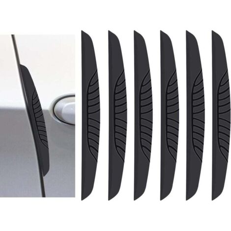 Lot de 6 protections de seuil de portière de voiture haut de gamme - caoutchouc noir (1/4)