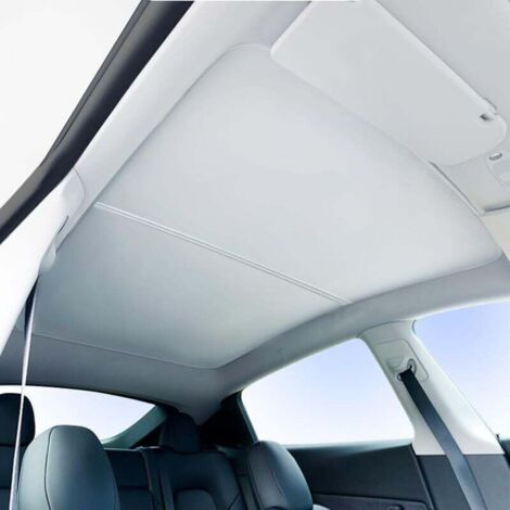 Adapté au toit ouvrant de la Tesla Model Y, avec des boucles pré-cousues, une conception à pliage séparé, une protection UV et des composants d'isolation thermique de haute qualité. (1/4)