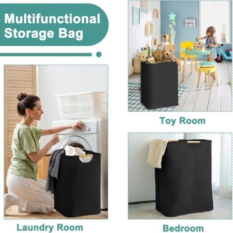 Panier à Linge Pliable Portable En Coton Et Lin - Grand Corbeille à Vêtements Sales Pour Chambre Et Salle De Bain (Style 3)