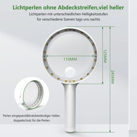 Loupe De Lecture 5X Avec 21 LED Rechargeable USB - 3 Modes Éclairage Pour Seniors Et Bijoux