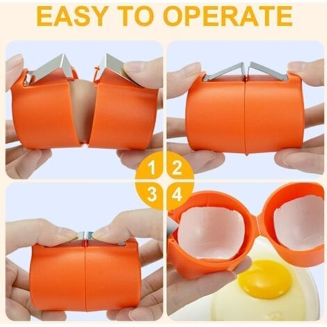 Kit Ouvre-Œufs 3-en-1 – Ouvre-Coques, Sépare Jaune, Batteur – ABS/Inox, Pour Cuisine Et Voyage