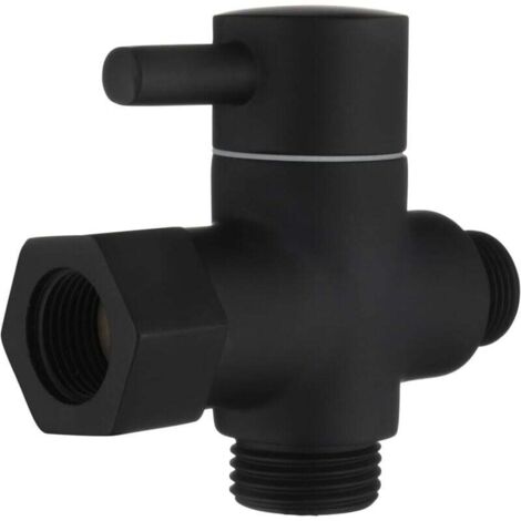 3/8"-12/17" Messing-Absperrventil, Umsteller, Adaptateur de toilette, Noir (1/4)