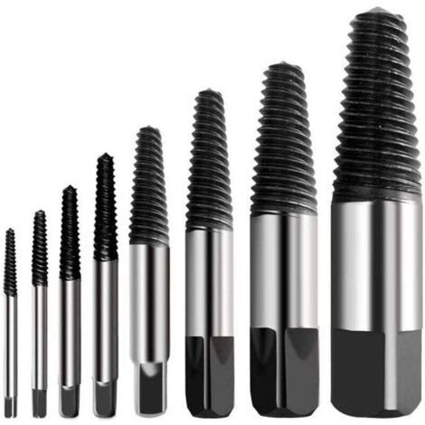 Ce kit d'extracteurs de vis multifonctions en acier inoxydable est fabriqué en acier inoxydable haute dureté et convient au retrait des vis endommagées. (Kit de 8 pièces) (1/4)