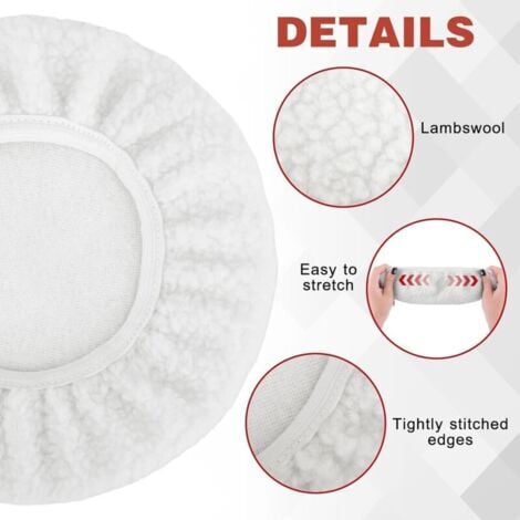 Tampon De Polissage En Laine SPTA – Diamètre 80/125/150mm, Pour Polisseuse Orbitale Ou Rotative