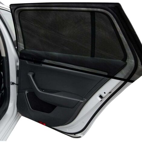 Pare-soleil pour vitres de voiture, lot de 2, pare-soleil pour enfants/camping, pare-soleil arrière respirants en maille élastique avec protection UV, adaptés aux voitures, camions, SUV, fourgonnettes (1/4)