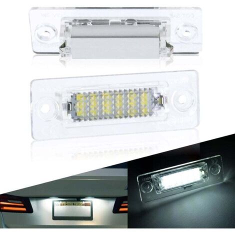 Éclairage de plaque d'immatriculation à LED, 2 ampoules de phares à LED de 18 pouces, lumière blanche xénon ultra-brillante 12 V 6500 K sans problème. (1/4)
