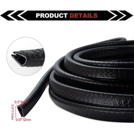 WINOMO Baguettes De Protection Portière Voiture Noires 5M - Bande Anti-Rayures Adhésive