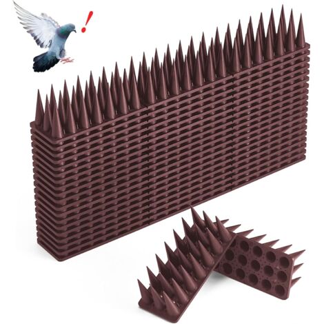 Pic Anti Pigeon, 6 Mètres pour Balcon, Anti Oiseaux Plastique pour Chats Moineaux, pour Fenêtre, Respectueux des Animaux Pique (20 Pièces Marrón) (1/5)