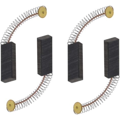 Lot de 2 paires de balais de charbon pour moteur 6 x 11 x 30 mm pour meuleuse d'angle rotative, perceuse circulaire, perceuse électrique, pièces de rechange, accessoires de rechange, noir et doré (1/5)