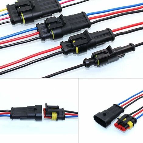 Lot De 2 Kits Connecteurs Étanches 16 Broches Auto - Connecteurs Mâle/Femelle IP67 Pour Voiture, Moto, Remorque