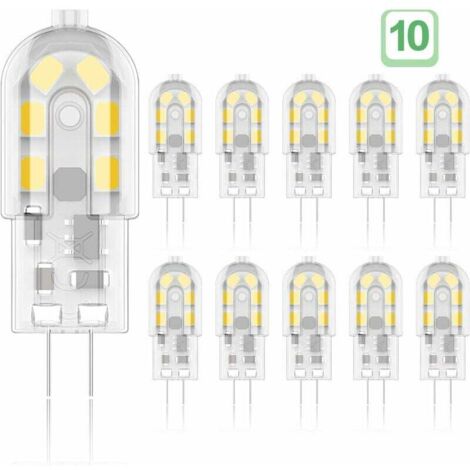 Ampoule LED G4 2W Équivalent 20W Halogène Blanc Chaud 3000K 200Lm 12V AC DC Lot de 10 Classe A