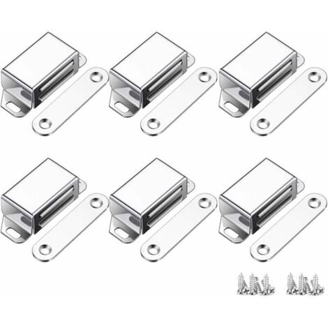 Loquets Magnétiques Porte Placard 6 Pièces Acier Inoxydable 304 pour Cuisine Meubles (1/4)