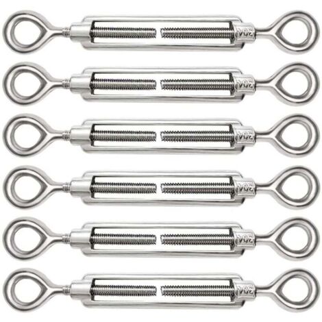 6 Pièces Tendeur Câble Acier Inoxydable 304 M5 Réglable Œil à Œil Pour Câble (1/4)