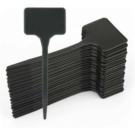 Lot de 50 Étiquettes de Jardin en Plastique Rigide pour Plantes Marqueurs Noirs