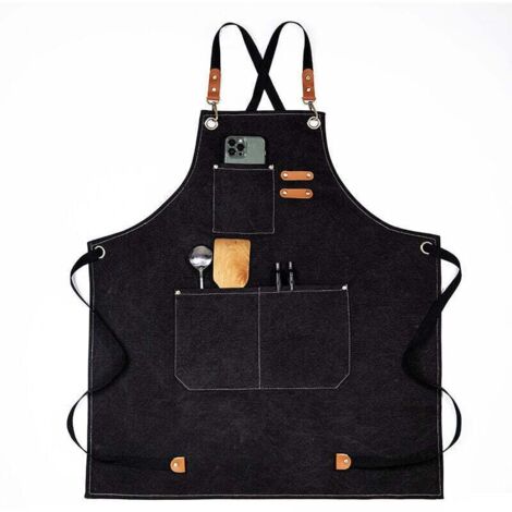 Tablier de Cuisine Imperméable Ajustable Avec Poches Pour Chef Cuisinier Boulanger Serveur (1/3)