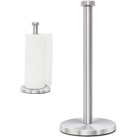 Porte Essuie Tout Ventouse Lesté Support Rouleau Papier Cuisine Salle de Bains Utilisation Une Main Argent (1/4)