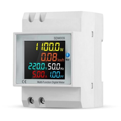 Compteur Énergie Monophasé 6 en 1 Numérique AC 40-300V 100A Kwh Wattmètre Voltmètre Ampèremètre (1/3)