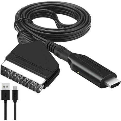Convertisseur Péritel Scart Vers HDMI Avec Câble Pour TV Full HD 1080P Lecteur DVD Xbox PS3 (1/4)