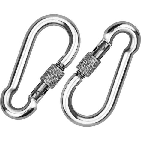 2 Pièces Mousqueton à Vis en Acier Inoxydable 304 pour Cordes Chaînes Ceintures et Câbles (1/4)