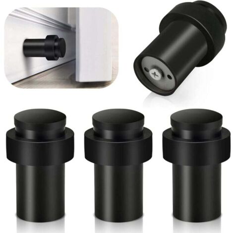 Lot de 4 Butées de Porte en Acier Inoxydable avec Protection Murale et Amortisseur Sonore (1/4)