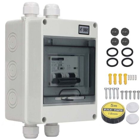 Disjoncteur Miniature 2P 125A 1000V DC Interrupteur Étanche IP65 pour Système Solaire Photovoltaïque