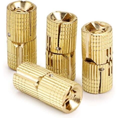 Lot de 4 Charnières Cachées Laiton 10 mm Pour Meubles Ouverture 180 Degrés