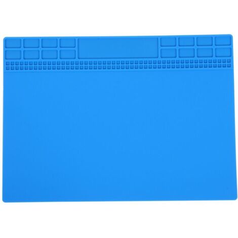 Tapis De Soudage Silicone Résistant À La Chaleur 350x250x4mm Pour Électronique Outils Bleu Foncé (1/4)