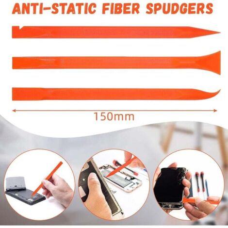 Grattoir Anti-Rayures 18 Pièces en Fibre de Carbone Outil de Nettoyage Polyvalent Forme Stylo Orange (1/4)