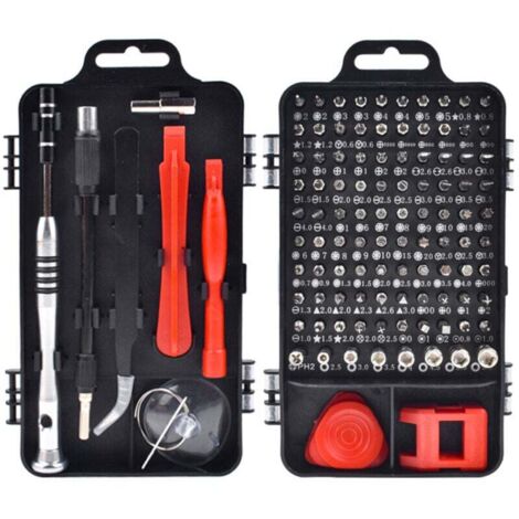 Kit Tournevis Magnétique 110 en 1 Multifonction pour Réparation Téléphone Ordinateur Portable Montre (1/4)
