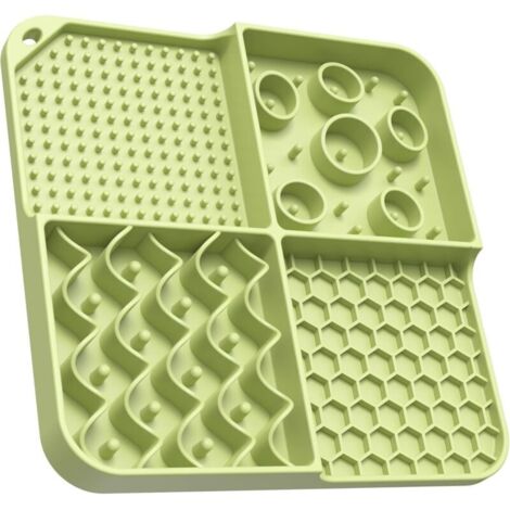 Tapis À Lécher Chien Et Chat Anti-Anxiété Avec Ventouse Alimentation Lente Puzzle Robuste Au Beurre De Cacahuète Vert (1/4)