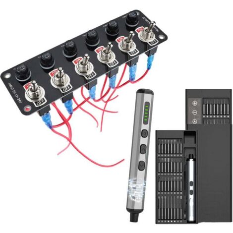 Interrupteur Métallique Multi Trous 12V 24V pour Panneau de Contrôle de Puissance RV Bateau avec Tournevis (1/4)
