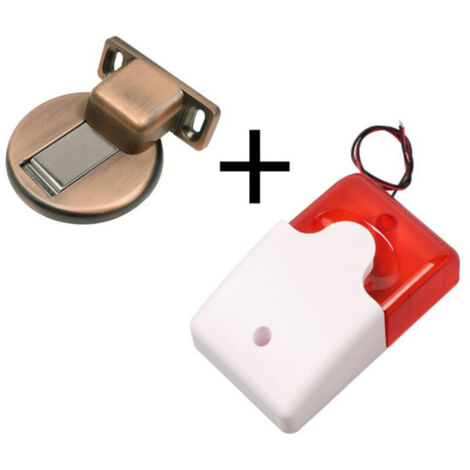 Sirène Alarme 220V Anti-Intrusion Haute Décibel avec LED Clignotante et Bouchon de Porte (1/4)