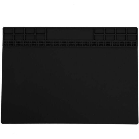 Tapis De Soudure Magnétique En Silicone Résistant À La Chaleur 350x250x4mm Noir Pour Réparation Électronique