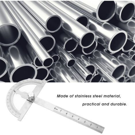 Règle Rapporteur 0-180° Acier Inoxydable – Goniomètre 15 Cm Multifonction, Outil Précis Pour Mesure D’Angle & Traçage (80x120 Mm)