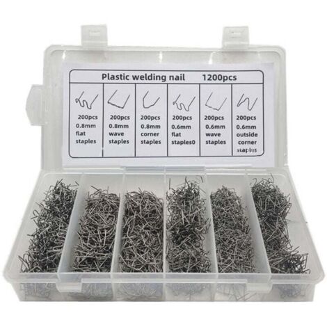 1200 Pièces Agrafes de Soudage pour Réparation de Pare-Chocs Auto Plastique Clous Raccord (1/4)