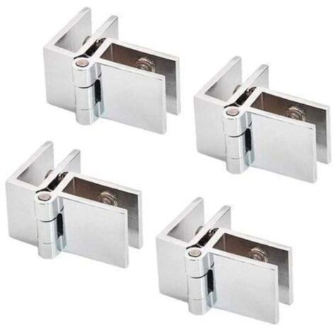 Charnière Porte Verre 90 Degrés Acier Inoxydable 4 Pièces Charnière Pliante Pince (1/4)